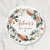 ARBOR Bohemian Feather Greenery Wreath Boho Bedankjes Labels (Voorkant)