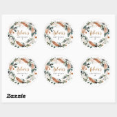 ARBOR Bohemian Feather Greenery Wreath Boho Ronde Sticker (Vel)
