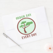 Arbor dag elke dag vierkante Stickers (Envelop)