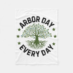 Arbor Day Dagelijkse Natuur Lover Vintage Happy Ar Fleece Deken