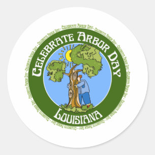 Arbor Day Louisiana Ronde Sticker