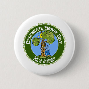 Arbor Day New Jersey Ronde Button 5,7 Cm