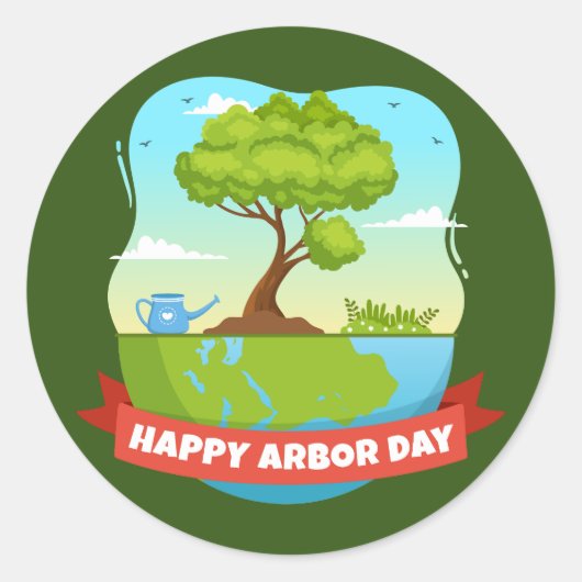 Arbor Day Ronde Sticker (Voorkant)