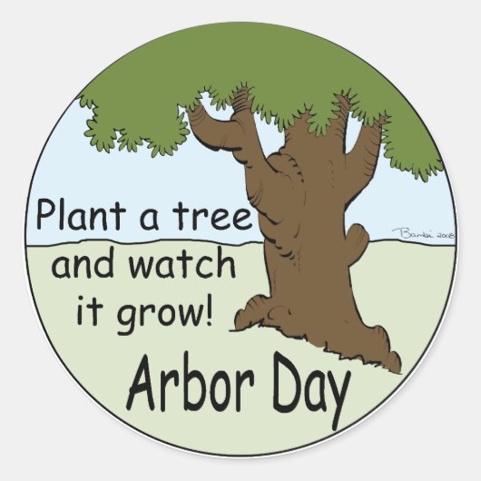 Arbor Day Ronde Sticker (Voorkant)