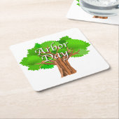 Arbor Day Tree-feestdag Vierkante Kartonnen Onderzetter (Schuin)