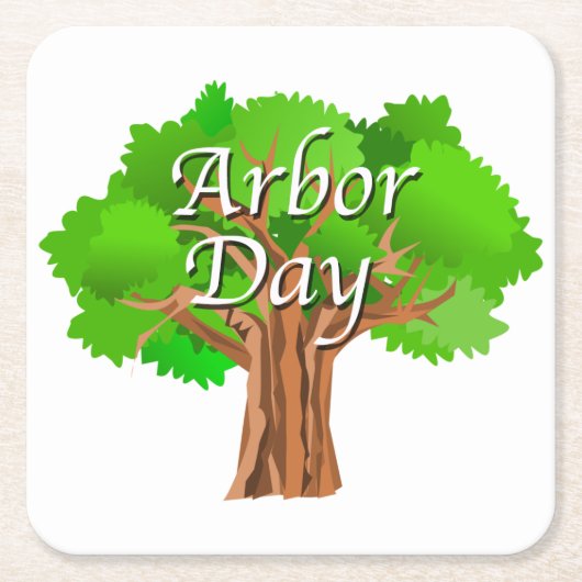 Arbor Day Tree-feestdag Vierkante Kartonnen Onderzetter (Voorkant)