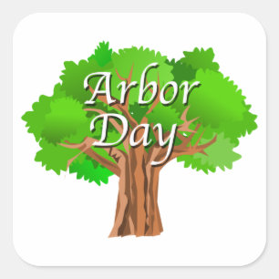 Arbor Day Tree-feestdag Vierkante Sticker
