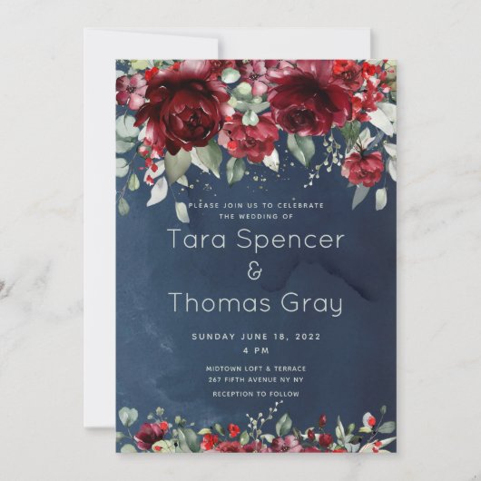 Arbor of Rozen Wedding Invitation Suite Kaart (Voorkant)