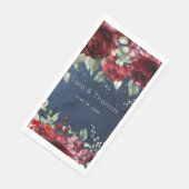 Arbor of Rozen Wedding Long Navy Dinner Napkin Servet (Hoek)