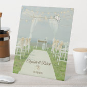 Arbor String Lights Strandbruiloft Reclamebord Met Voetstuk (Insitu)