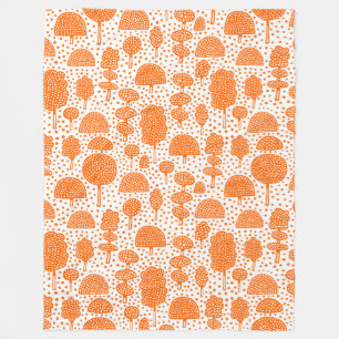 Arboretum 230715 - Oranje op Wit Fleece Deken