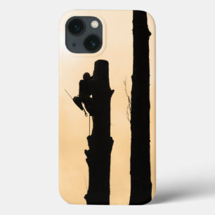 Arborist/boomstam: Silhouetted Minimalist iPhone 13 Hoesje
