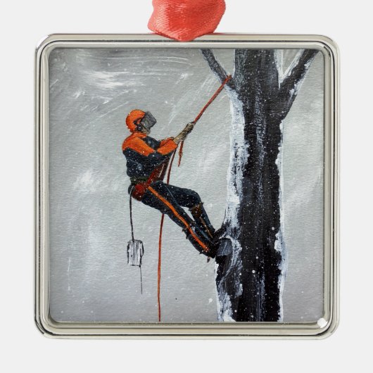 Arborist Long Haul Husqvarna Metalen Ornament (Voorkant)