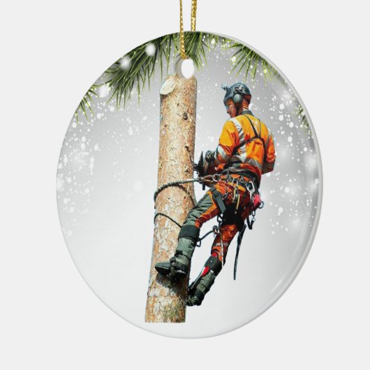 Arborist Tree Chirurgen koel Keramisch Ornament (Links)