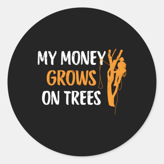 Arborist Tree Climber Logger houthakker voor Ronde Sticker (Voorkant)