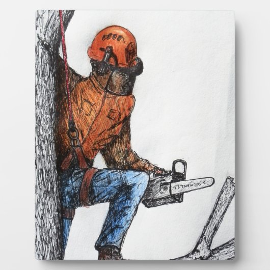 Arborist Tree Surgeon Fotoplaat (Voorkant)