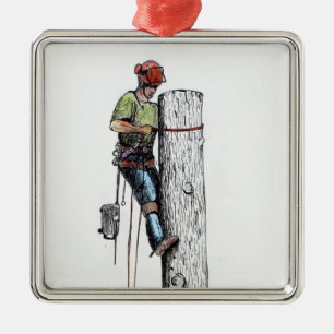 Arborist Tree Surgeon Metalen Ornament