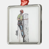 Arborist Tree Surgeon Metalen Ornament (Links)