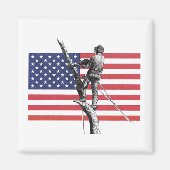 Arboriste américain USA Arbre Chainsaw Magnet (Devant)