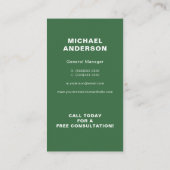 Arboriste Carte de visite (Dos)