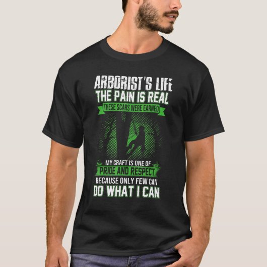Arboristisch Man Lumberjack Tree Klimaatveranderin T-shirt (Voorkant)
