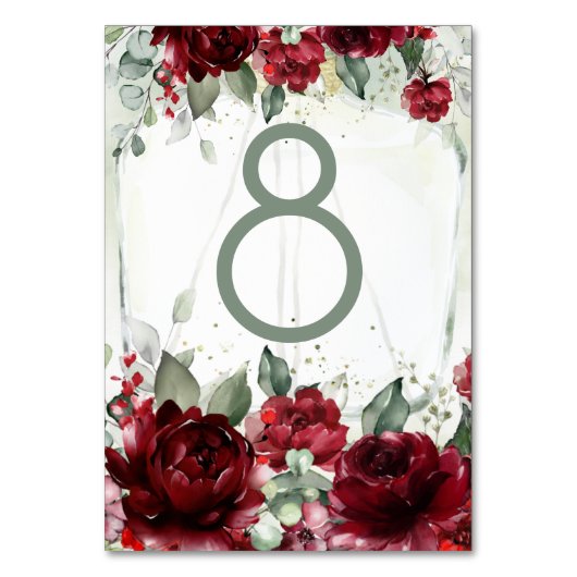 Arbour De Mariage Rose Carte Numéro De Table (Dos)