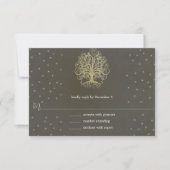 Arbre à balayage or sur carte de réponse Mariage g (Devant)