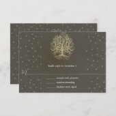 Arbre à balayage or sur carte de réponse Mariage g (Devant / Derrière)