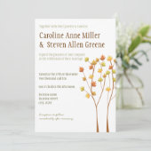 Arbre à brindilles d'automne 5x7 Faire-part de mar (Debout devant)