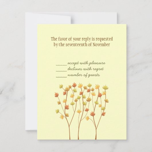Arbre à brindilles d'automne - Carte de réponse av (Devant)