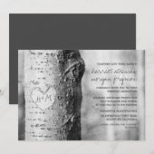 arbre à coeur sculpté invitations de mariage rusti (Devant / Derrière)