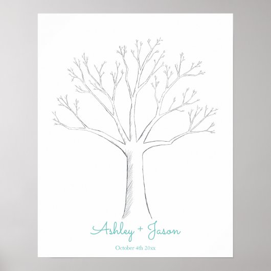 Arbre à doigts mariage livre d'or alternative (Devant)