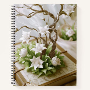 Arbre à fleurs qui pousse à partir d'un Carnet de 