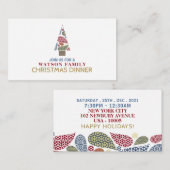 Arbre à flocons de neige, Invitation de billet de (Devant / Derrière)