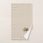 Arbre à palmes personnalisé moderne et écriture su (Serviette à main)