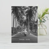 Arbre à Palmes Photo Tropicale Mariage Carte de Fa (Debout devant)
