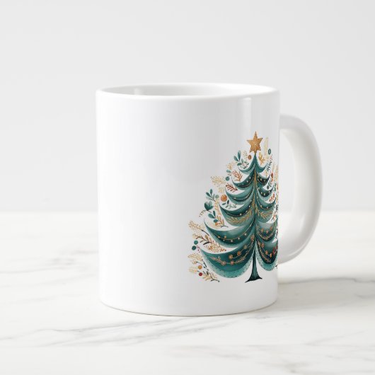 Arbre à pin d'hiver Café de Noël Mug (Devant droit)