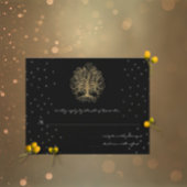 Arbre à tourbillons dorés sur carte de réponse de