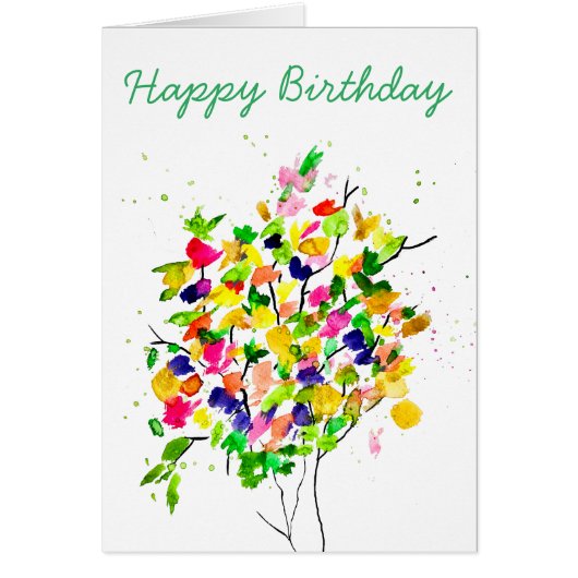 Arbre abstrait couleur aquarelle (Devant)