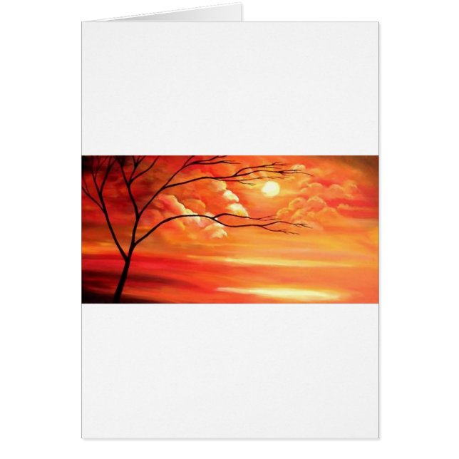Arbre Abstrait et coucher de soleil rouge (Devant)