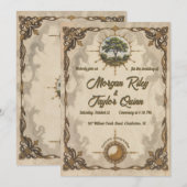 Arbre ancien de la vie Vintage Mariage Invitation (Devant / Derrière)