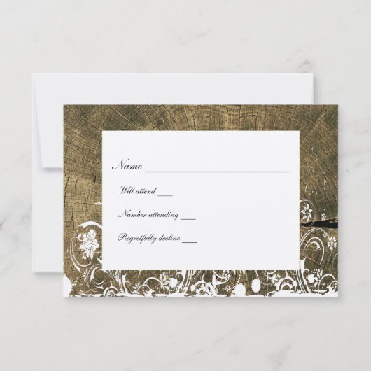 Arbre anneaux dentelle de chabby rsvp avec envelop (Dos)