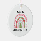 Arbre arc-en-ciel de Noël Ornement personnalisé (Droite)