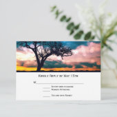 Arbre au coucher du soleil Cartes RSVP de mariage (Debout devant)