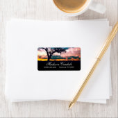 Arbre au coucher du soleil Étiquettes d'adresse de (En situation)