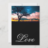 Arbre au Faire-part de mariage du coucher du solei (Dos)