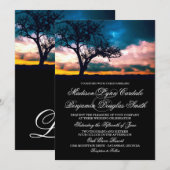 Arbre au Faire-part de mariage du coucher du solei (Devant / Derrière)
