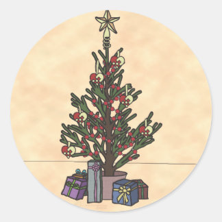 Arbre, autocollants ronds
