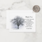 Arbre Autonome En Carte de remerciements D'Hiver (Devant/Arrière en situation)