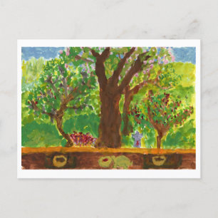 Arbre avec cadeaux et carte postale de tortue